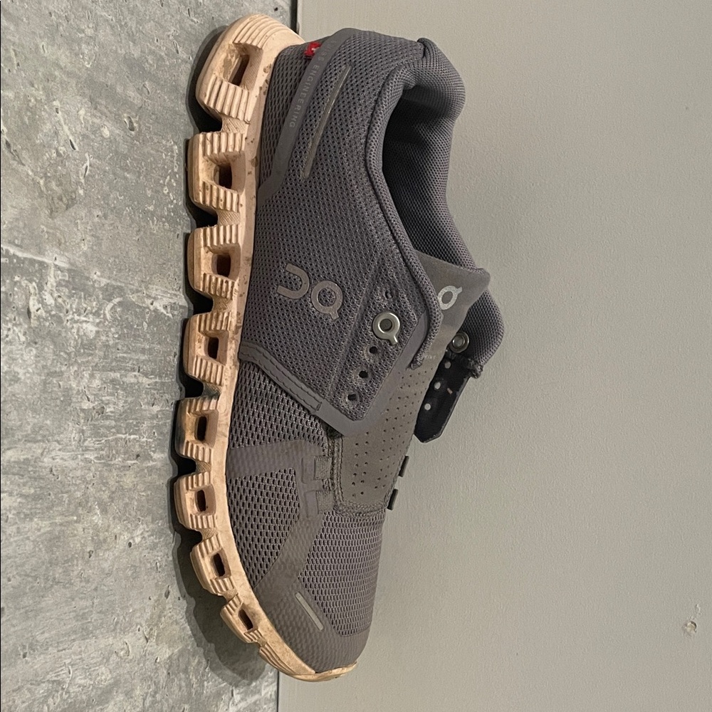On Running Women's Charcoal and Beige Athletic Shoes